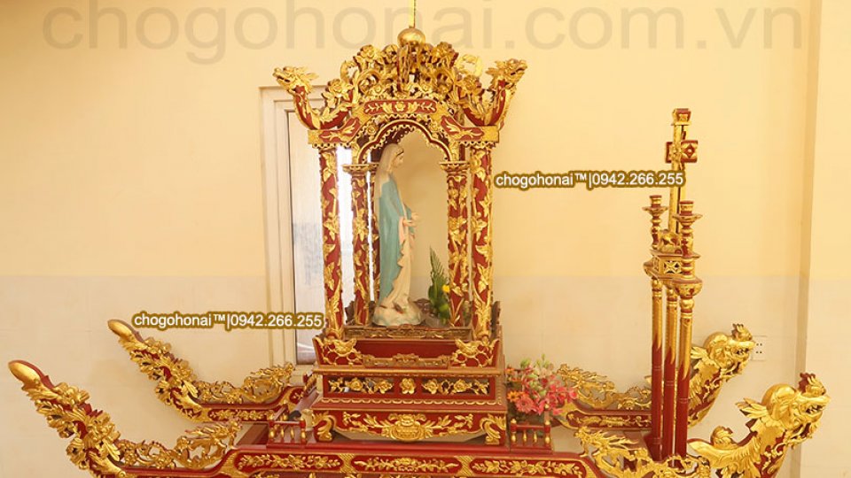 KIỆU RƯỚC LỄ | SƠN SON THẾP VÀNG